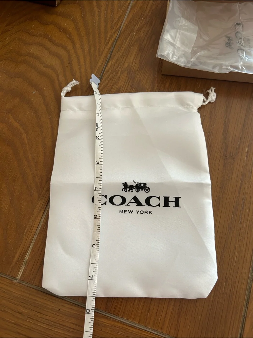 Coach Kids White Drawstring Logo Dust Bag